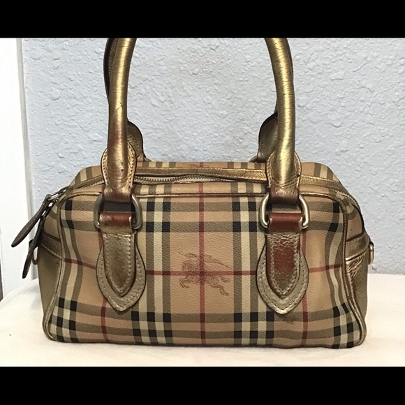 Burberry Handbags - Authentic Burberry Metallic Mini Boston Bag